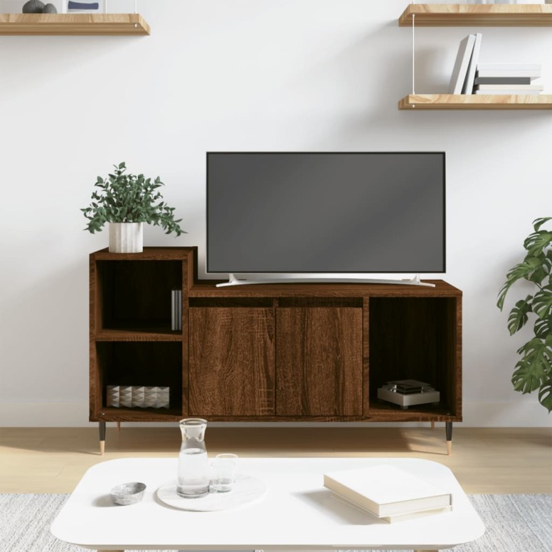 vidaXL Mobile TV Rovere Marrone 100x35x55 cm in Legno Multistrato vidaXL Mobile TV Rovere Marrone 100x35x55 cm in Legno Multistrato
