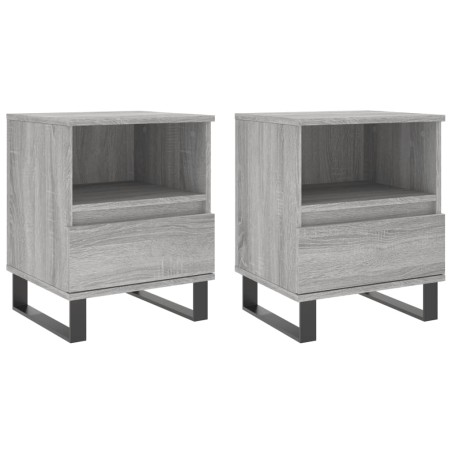 vidaXL Comodini 2pz Grigio Sonoma 40x35x50 cm in Legno Multistrato