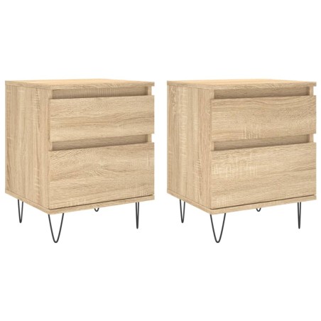 vidaXL Comodini 2pz Rovere Sonoma 40x35x50 cm in Legno Multistrato