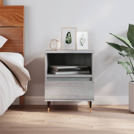 vidaXL Comodino Grigio Sonoma 40x35x50 cm in Legno Multistrato