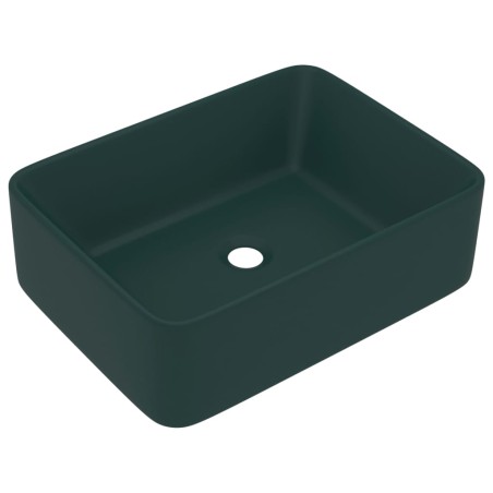 vidaXL Lavandino Luxury Verde Scuro Opaco 41x30x12 cm in Ceramica