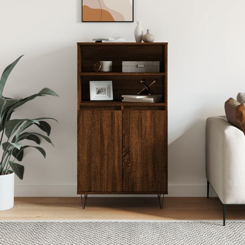 vidaXL Credenza Rovere Marrone 60x36x110 cm in Legno Multistrato vidaXL Credenza Rovere Marrone 60x36x110 cm in Legno Multistrato