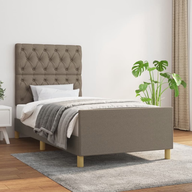 vidaXL Giroletto senza Materasso Tortora 80x200 cm Tessuto vidaXL Giroletto senza Materasso Tortora 80x200 cm Tessuto