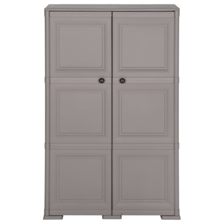 Armadietto in Plastica 79x43x125 cm Effetto Legno Grigio