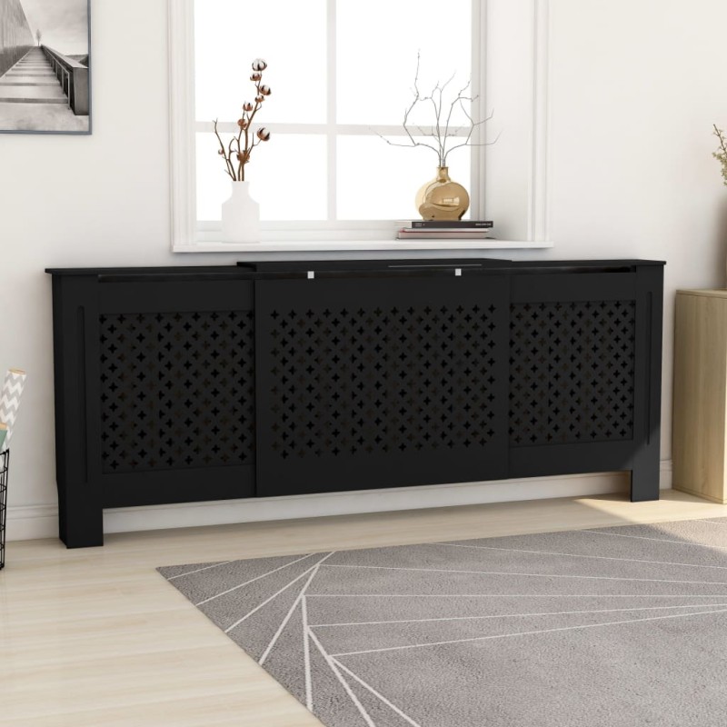 vidaXL Copertura per Radiatore Nera in MDF 205 cm vidaXL Copertura per Radiatore Nera in MDF 205 cm