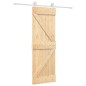 vidaXL Porta Scorrevole con Set Hardware 70x210 cm Legno Massello Pino vidaXL Porta Scorrevole con Set Hardware 70x210 cm Legno Massello Pino