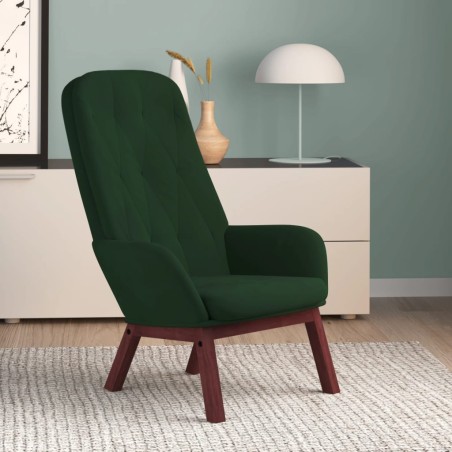 vidaXL Poltrona Relax Verde Scuro in Velluto