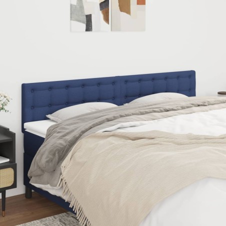 vidaXL Testiera 2 pz Blu 100x5x78/88 cm in Tessuto