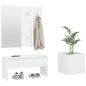 vidaXL Set di Mobili da Corridoio Bianco in Legno Multistrato vidaXL Set di Mobili da Corridoio Bianco in Legno Multistrato