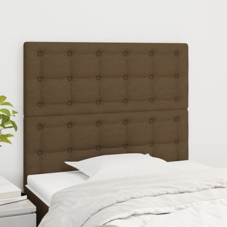 vidaXL Testiera 2 pz Marrone Scuro 100x5x78/88 cm in Tessuto