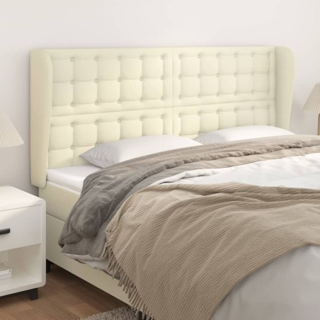 vidaXL Testiera ad Orecchio Crema 203x23x118/128 cm in Similpelle