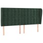 vidaXL Testiera ad Orecchio Verde Scuro 183x23x118/128cm in Velluto vidaXL Testiera ad Orecchio Verde Scuro 183x23x118/128cm in Velluto