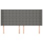 vidaXL Testiera ad Orecchio GrigioScuro 163x16x118/128cm inTessuto