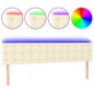 vidaXL Testiera Crema a LED 180x5x78/88 cm in Similpelle vidaXL Testiera Crema a LED 180x5x78/88 cm in Similpelle