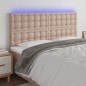 vidaXL Testiera a LED Cappuccino 200x5x118/128 cm in Similpelle vidaXL Testiera a LED Cappuccino 200x5x118/128 cm in Similpelle
