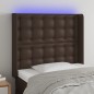 vidaXL Testiera a LED Marrone 103x16x118/128 cm in Similpelle vidaXL Testiera a LED Marrone 103x16x118/128 cm in Similpelle