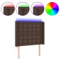 vidaXL Testiera a LED Marrone 103x16x118/128 cm in Similpelle vidaXL Testiera a LED Marrone 103x16x118/128 cm in Similpelle