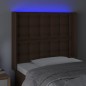 vidaXL Testiera a LED Marrone 103x16x118/128 cm in Similpelle vidaXL Testiera a LED Marrone 103x16x118/128 cm in Similpelle