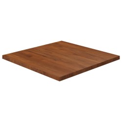 Piano Tavolo Quadrato Marrone Scuro 60x60x2,5cm Rovere Trattato