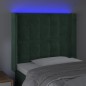 vidaXL Testiera a LED Verde Scuro 93x16x118/128 cm in Velluto vidaXL Testiera a LED Verde Scuro 93x16x118/128 cm in Velluto