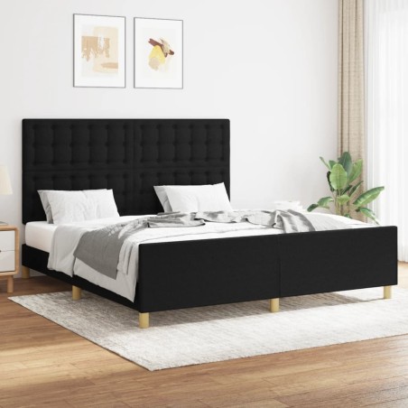 vidaXL Giroletto senza Materasso Nero 160x200 cm in Tessuto