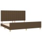 vidaXL Giroletto senza Materasso Marrone Scuro 200x200 cm in Tessuto vidaXL Giroletto senza Materasso Marrone Scuro 200x200 cm in Tessuto