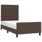 vidaXL Giroletto con Testiera Marrone 90x190 cm in Similpelle vidaXL Giroletto con Testiera Marrone 90x190 cm in Similpelle