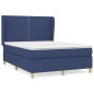 vidaXL Giroletto a Molle con Materasso Blu 140x200 cm in Tessuto