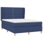 vidaXL Giroletto a Molle con Materasso Blu 140x200 cm in Tessuto