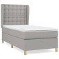 vidaXL Giroletto a Molle con Materasso Grigio Chiaro 80x200 cm Tessuto