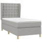 vidaXL Giroletto a Molle con Materasso Grigio Chiaro 80x200 cm Tessuto