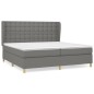 vidaXL Giroletto a Molle con Materasso Grigio Scuro 200x200 cm Tessuto
