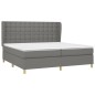 vidaXL Giroletto a Molle con Materasso Grigio Scuro 200x200 cm Tessuto