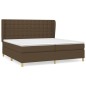 vidaXL Giroletto a Molle con Materasso Marrone Scuro 200x200cm Tessuto