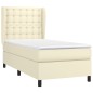 vidaXL Giroletto a Molle con Materasso Crema 100x200 cm in Similpelle