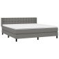 vidaXL Giroletto a Molle con Materasso Grigio Scuro 160x200 cm Tessuto