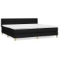 vidaXL Giroletto a Molle con Materasso Nero 160x200 cm in Tessuto