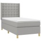 vidaXL Giroletto a Molle con Materasso Grigio Chiaro 80x200 cm Tessuto