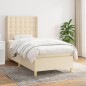vidaXL Giroletto a Molle con Materasso Crema 90x200 cm inTessuto