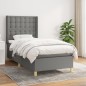 vidaXL Giroletto a Molle con Materasso Grigio Scuro 100x200 cm Tessuto