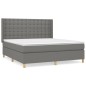vidaXL Giroletto a Molle con Materasso Grigio Scuro 160x200 cm Tessuto