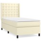 vidaXL Giroletto a Molle con Materasso Crema 100x200 cm in Similpelle
