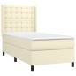vidaXL Giroletto a Molle con Materasso Crema 100x200 cm in Similpelle