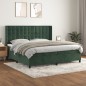 vidaXL Giroletto a Molle con Materasso Verde Scuro 200x200 cm Velluto
