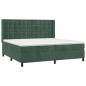 vidaXL Giroletto a Molle con Materasso Verde Scuro 200x200 cm Velluto