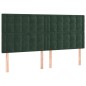 vidaXL Giroletto a Molle con Materasso Verde Scuro 200x200 cm Velluto