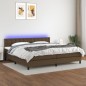 vidaXL Letto a Molle Materasso e LED MarroneScuro 200x200cm in Tessuto vidaXL Letto a Molle Materasso e LED MarroneScuro 200x200cm in Tessuto