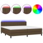 vidaXL Letto a Molle Materasso e LED MarroneScuro 200x200cm in Tessuto vidaXL Letto a Molle Materasso e LED MarroneScuro 200x200cm in Tessuto