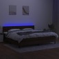 vidaXL Letto a Molle Materasso e LED MarroneScuro 200x200cm in Tessuto vidaXL Letto a Molle Materasso e LED MarroneScuro 200x200cm in Tessuto