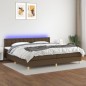 vidaXL Letto a Molle Materasso e LED Marronescuro 200x200cm in Tessuto vidaXL Letto a Molle Materasso e LED Marronescuro 200x200cm in Tessuto